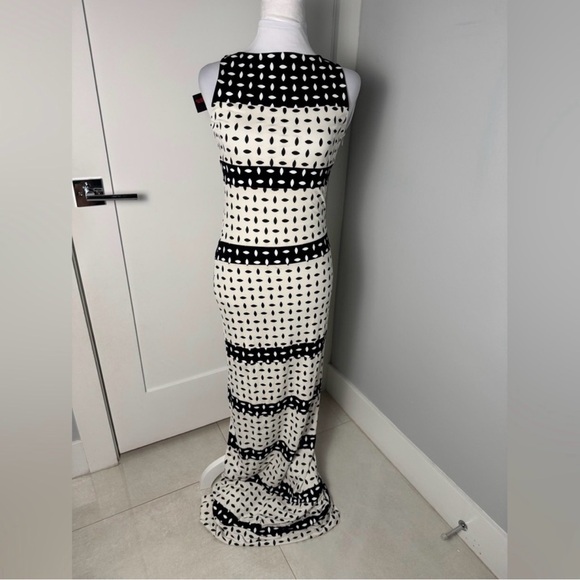 Adam Selman Black & Ivory Patterned Column Maxi Dress/Size 0 - Picture 2 of 10